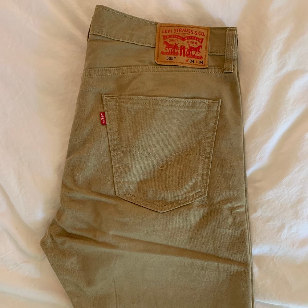 Levis 505 Regular Fit Men's Pants - Khaki